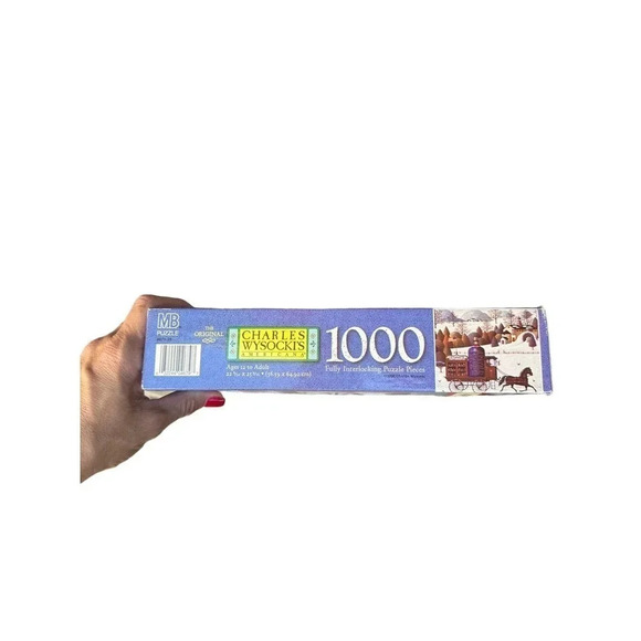 Charles Wysocki Americana MB 1000 Piece Puzzle Winter Bouquet VTG 1998 - Picture 3 of 3